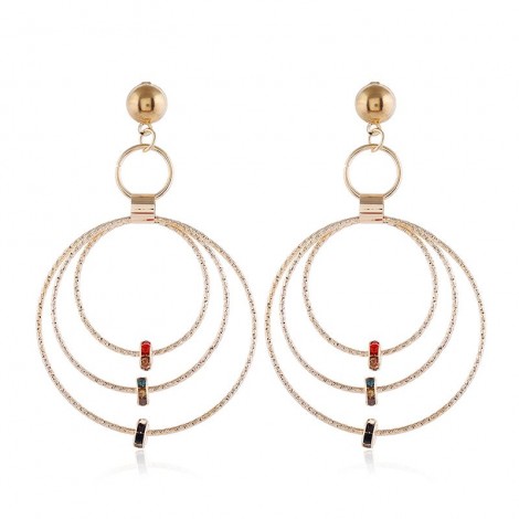 Fashion Simple And Versatile Multicircle Exaggerated Earrings Wholesale Toppinggoods Nhsc226298