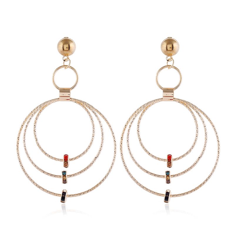 Fashion Simple And Versatile Multicircle Exaggerated Earrings Wholesale Toppinggoods Nhsc226298