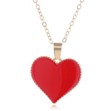 Korean Fashion Sweet Color Contrast Love Necklace Wholesale Toppinggoods Nhsc226301