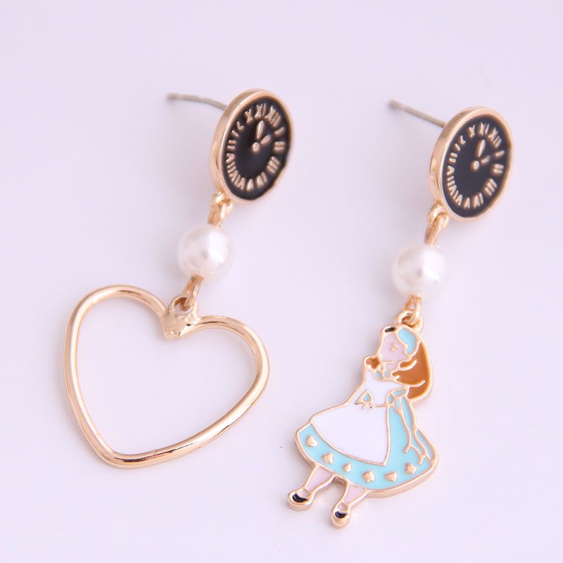 Korean Fashion Wild Girl Asymmetric Temperament Earrings Fashion Heart Earrings Nhsc228749