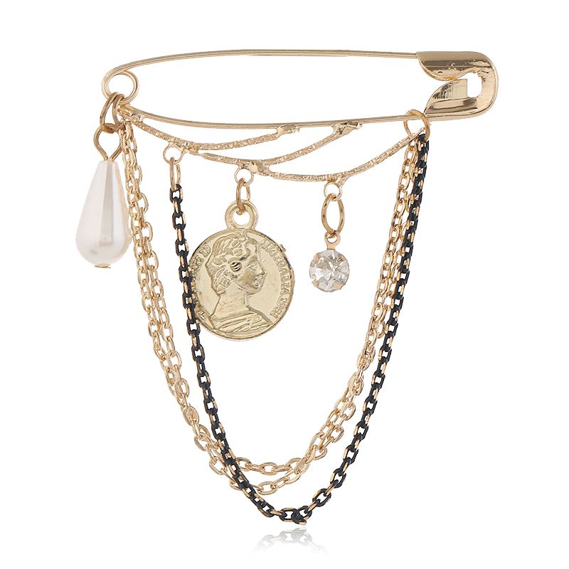 Fashion Simple Metal Coin Multielement Brooch Pin Wholesale Toppinggoods Nhsc231816