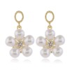 925 Silver Pin High Quality Fashion Metal Pearl Flower Simple Earrings Wholesale Toppinggoods Nhsc231821