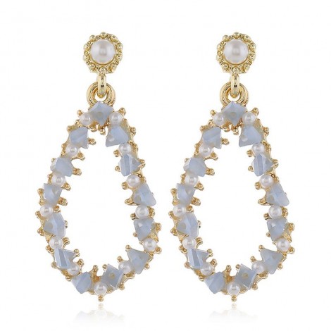 925 Silver Pin High Quality Fashion Metal Crystal Geometric Irregular Shape Earrings  Wholesale Toppinggoods Nhsc231825