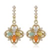 925 Silver Post High Quality Fashion Metal Crystal Four Leaf Flower Stud Earrings  Wholesale Toppinggoods Nhsc231827