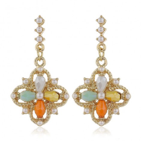 925 Silver Post High Quality Fashion Metal Crystal Four Leaf Flower Stud Earrings  Wholesale Toppinggoods Nhsc231827