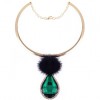 Fashion Metal Hair Ball Waterdrop Gem Collar Wholesale Toppinggoods Nhsc231829