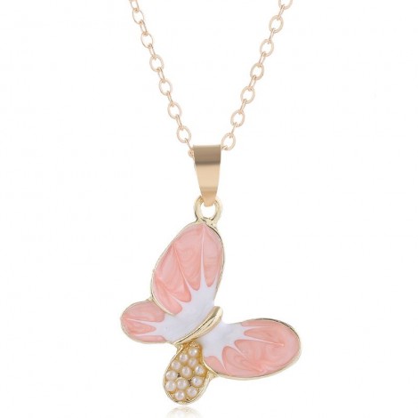 Korean Simple Fashion Contrast Color Hollow Butterfly Necklace Wholesale Toppinggoods Nhsc232489