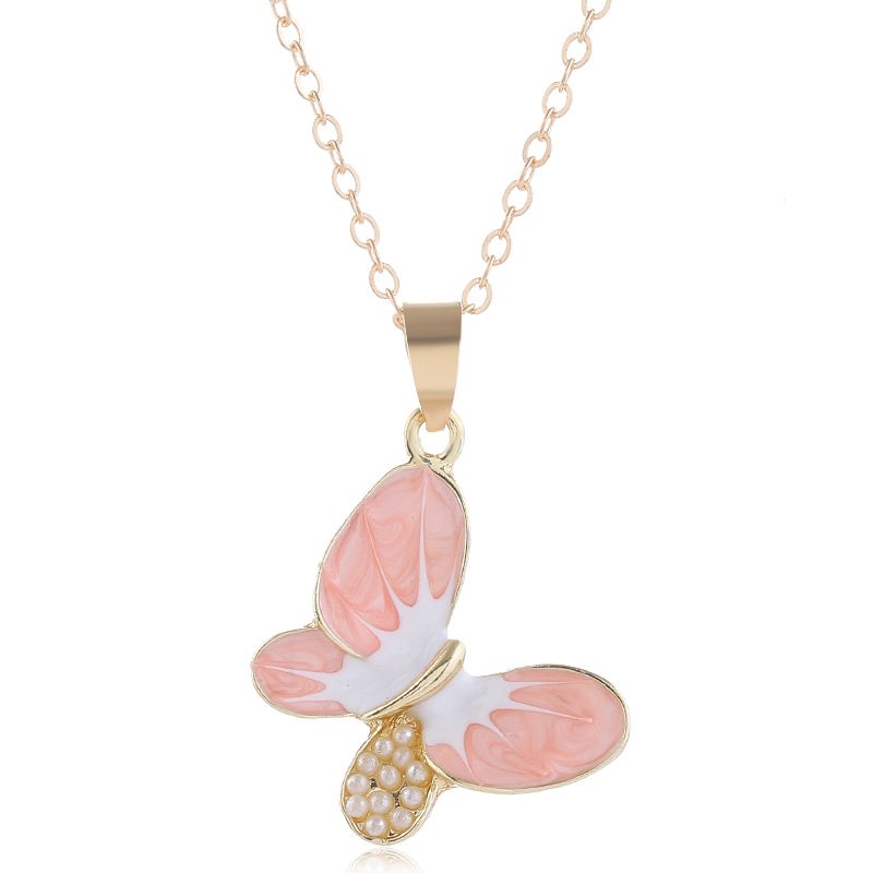 Korean Simple Fashion Contrast Color Hollow Butterfly Necklace Wholesale Toppinggoods Nhsc232489