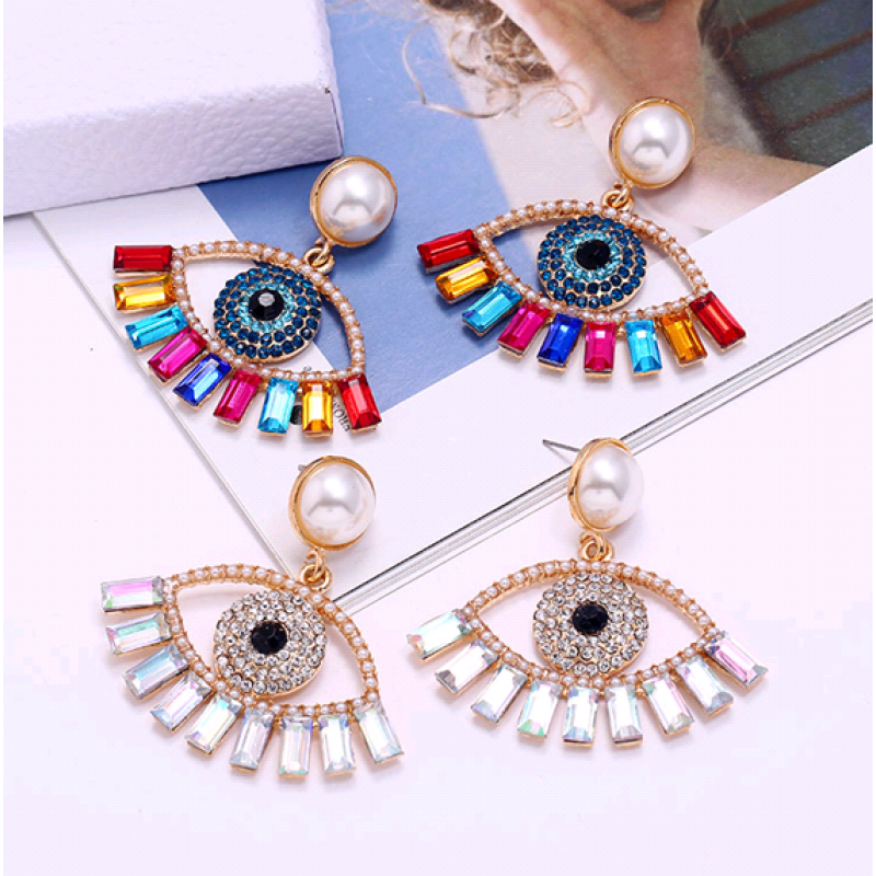 New Fashion Metal Shining Devils Eye Earrings Wholesale Toppinggoods Nhsc233357