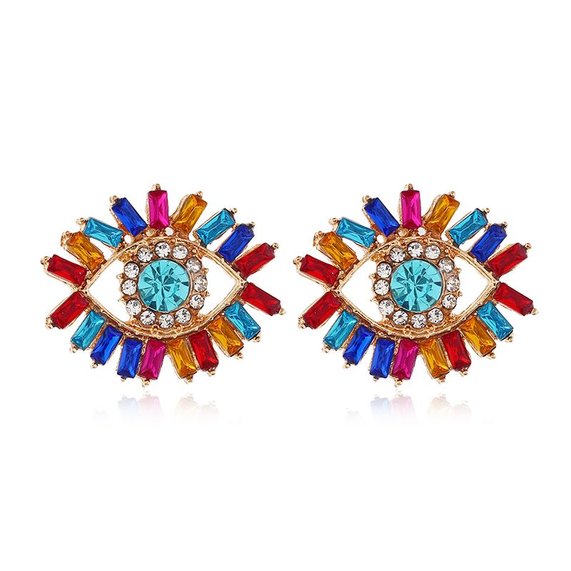 Fashion Metal Simple Shining Devils Eye Temperament Exaggerated Earrings Wholesale Toppinggoods Nhsc233358