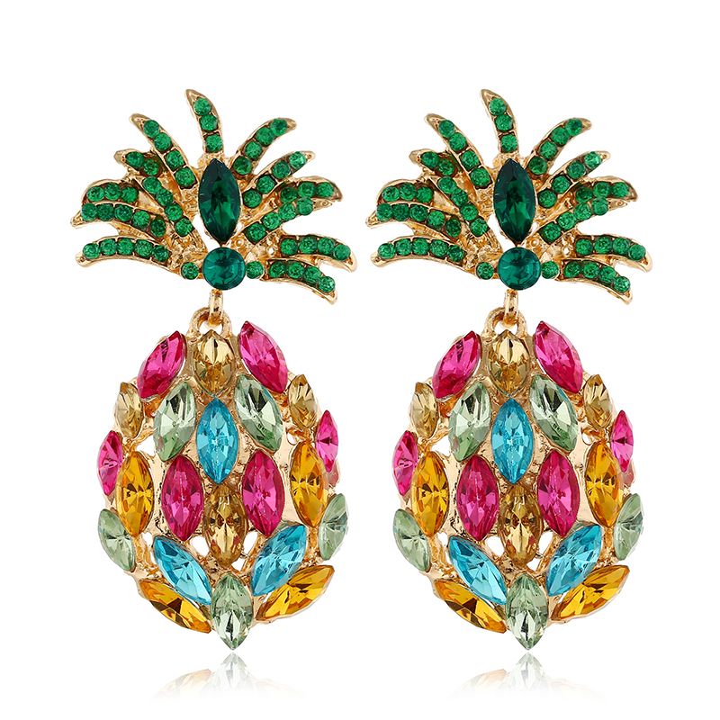 Fashion Metal Wild And Gorgeous Pineapple Temperament Exaggerated Earrings Wholesale Toppinggoods Nhsc233360