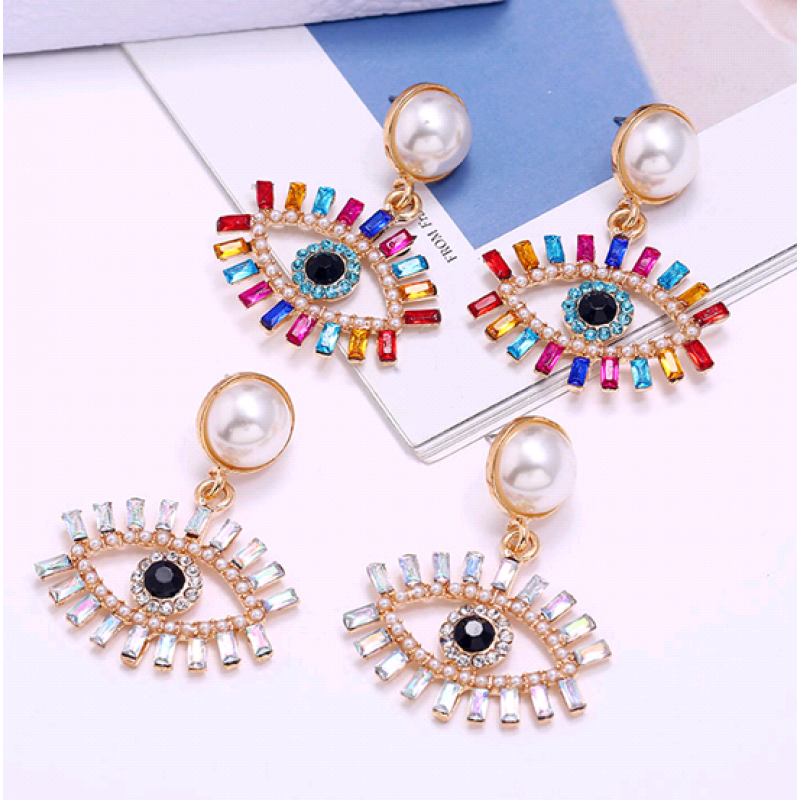 Fashion Metal Shining Devils Eye Temperament Earrings Wholesale Toppinggoods Nhsc233361
