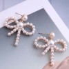 Boutique Korean Fashion Sweet Ol Bowknot Pearl Earrings Wholesale Toppinggoods Nhsc234292