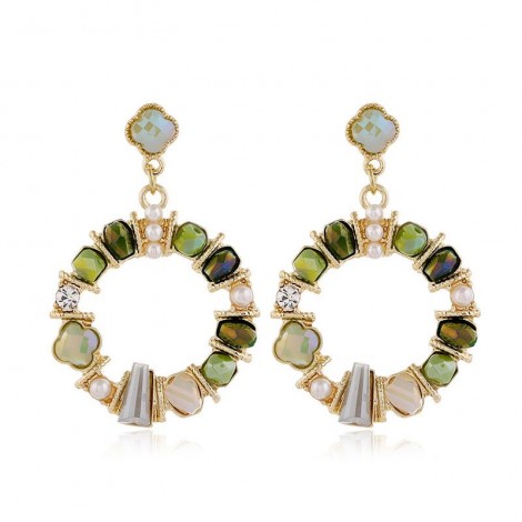 925 Silver Needle Fashion Metal Simple And Versatile Crystal Pearl Simple Circle Earrings Wholesale Toppinggoods Nhsc235966