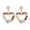925 Silver Needle Fashion Metal Simple And Versatile Crystal Pearl Peach Heart Earrings Wholesale Toppinggoods Nhsc235968