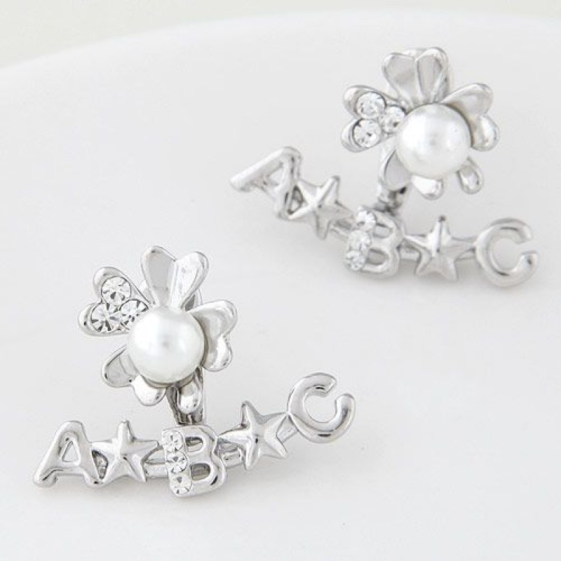 Korean Style Fashion Simple Letter Sweet Flower Earrings Wholesale Toppinggoods Nhsc236254