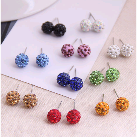 Korean Fashion Sweet Ol Diamond Ball Earrings Wholesale Toppinggoods Nhsc236256