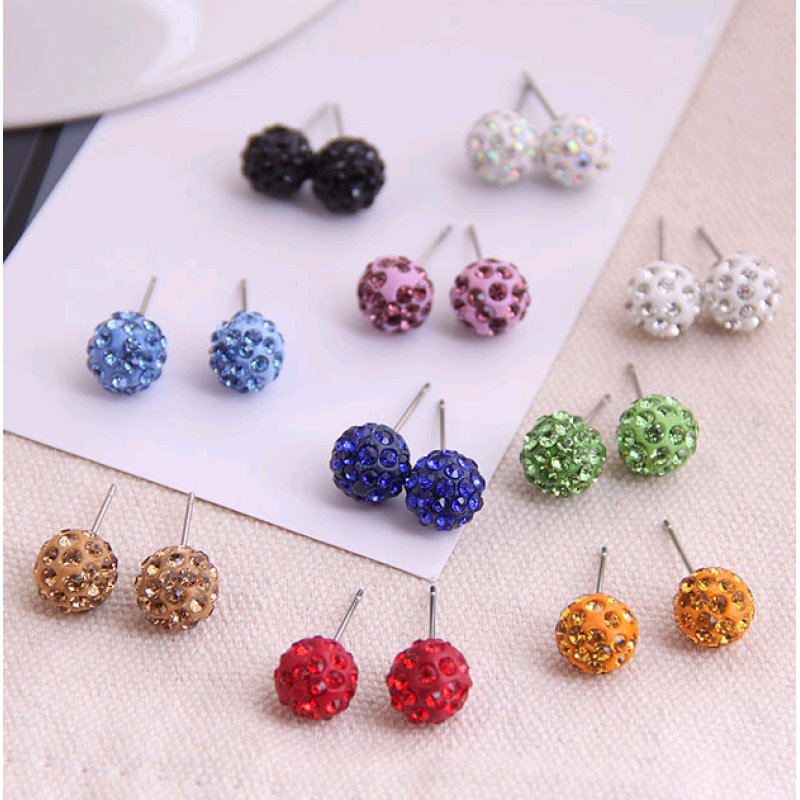 Korean Fashion Sweet Ol Diamond Ball Earrings Wholesale Toppinggoods Nhsc236256