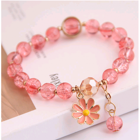Korean Fashion Simple Small Daisy Pendant Crystal Beads  Bracelet Wholesale Toppinggoods Nhsc236259