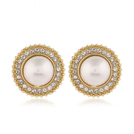 925 Silver Needle Earrings Fashion Simple And Versatile Flash Diamond Pearl Geometric Shape Earrings For Women Toppinggoods Nhsc236991