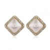 925 Silver Needle Earrings Fashion Simple And Versatile Flash Diamond Pearl Geometric Shape Earrings For Women Toppinggoods Nhsc236991