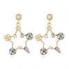 925 Silver Needle Earrings Fashion Simple Crystal Pearl Fivepointed Star Earrings Toppinggoods Nhsc236994