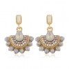 925 Silver Needle Earrings Fashion Metal Crystal Ear Accessories Fan Shaped Temperament Stud Earrings For Women Toppinggoods Nhsc236995