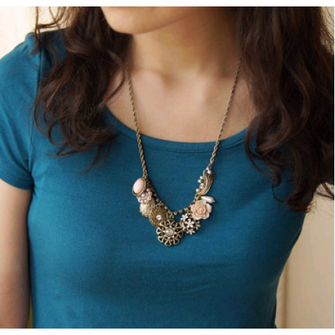 Korean Retro Neck Accessories Blossoming Petal Shape Necklace Wholesale Toppinggoods Nhsc237365