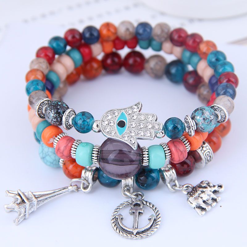 Fashion Trend Simple Versatile Multielement Pendant Multilayer Bracelet Wholesale Toppinggoods Nhsc240017