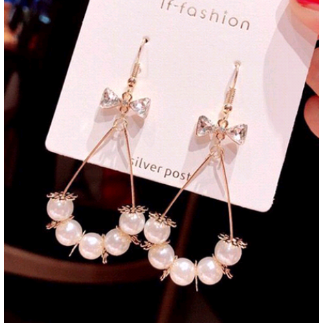 Korean Fashion  Elegant Pearl Drop Alloy Earrings Wholesale Nhsc241899