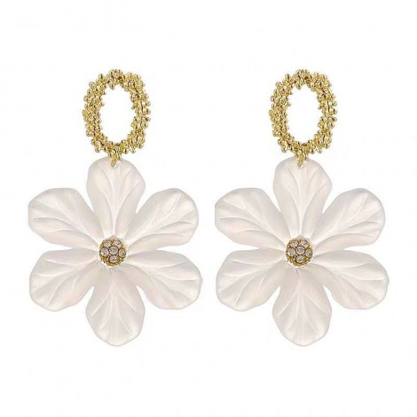 925 Silver Needle Korean Fashion Sweet Pure White Flower Temperament Stud Earrings Nhsc242047