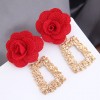 Fashion Metal Geometric Shape Flower Exaggerated Earrings Wholesale Toppinggoods Nhsc242053