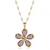 Korean Fashion Sweet Crystal Flower Alloy Womens Necklace Wholesale Nhsc243280