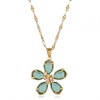 Korean Fashion Sweet Crystal Flower Alloy Womens Necklace Wholesale Nhsc243280