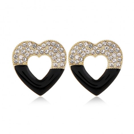925 Silver Needle Korean Fashion Sweet Allmatch Flash Diamond Love Alloy Stud Earrings Nhsc243289