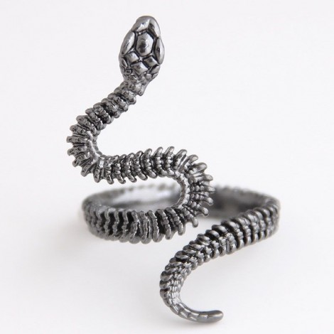 Fashion Metal Auspicious Snake Personality Exaggerated Opening Ring Nhsc243292