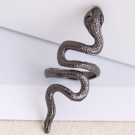 Fashion Metal Auspicious Snake Alloy Exaggerated Opening Ring Wholesale Nhsc243293
