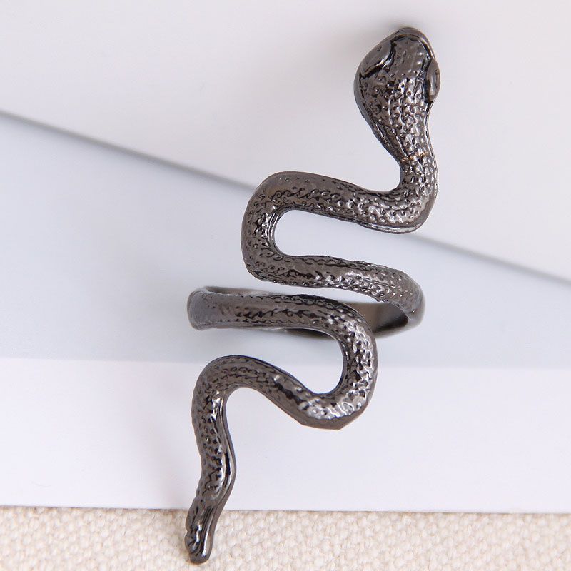 Fashion Metal Auspicious Snake Alloy Exaggerated Opening Ring Wholesale Nhsc243293