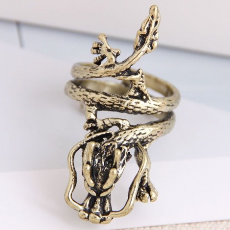 Fashion Metal Auspicious Dragon Exquisite Exaggerated Alloy Ring Wholesale Nhsc243295