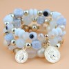 Fashion Trend Candy Beads Devils Eye Coin Multilayer Alloy Bracelet Nhsc245505