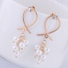 925 Silver Needle Korean Fashion Metal Knotted Sweet Elegant Pearl Alloy Earrings Nhsc245508