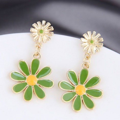 925 Silver Needle Korean Fashion Wild Daisy Chrysanthemum Alloy Earrings Nhsc245514