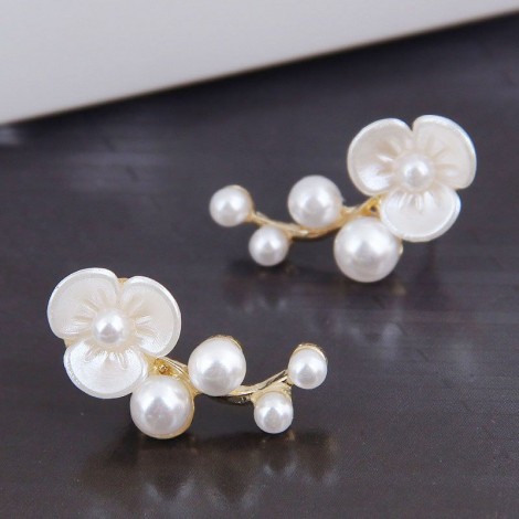 925 Silver Needle Korean Fashion Sweet Shell Flower Pearl Womens Alloy Earrings Nhsc245515