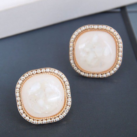 925 Silver Needle Korean Fashion Sweet Threedimensional Square Accessories Earrings Nhsc245516