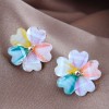 925 Silver Needle Korean Fashion Sweet And Colorful Alloy Flower Earrings Nhsc245518
