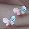 925 Silver Needle Korean Fashion Sweet Colorful Alloy Butterfly Stud Earrings Nhsc245519