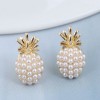 925 Silver Needle  Korean Fashion Metal Strawberry Pearl Alloy Small Stud Earrings Nhsc245523