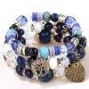 Fashion Trend Concise  Versatile Metal Peach Heart Pendant Candy Beads Multilayer Alloy Bracelet Nhsc245996