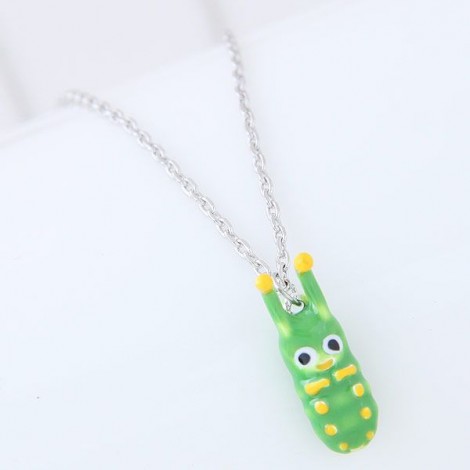 Korean Fashion Sweet Ol Caterpillar Exquisite Necklace For Women Nhsc247715