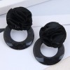 Fashion Wild Rose Concise Circle Acrylic Earrings For Women Wholesale Nhsc248185